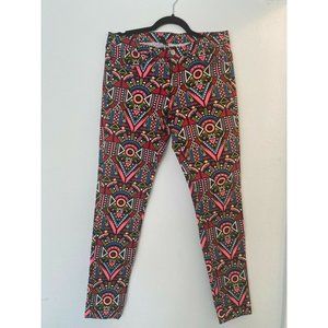 H&M Women’s Skinny Jeggings Pant Size 12 Multicolor Print Pull-On Closure